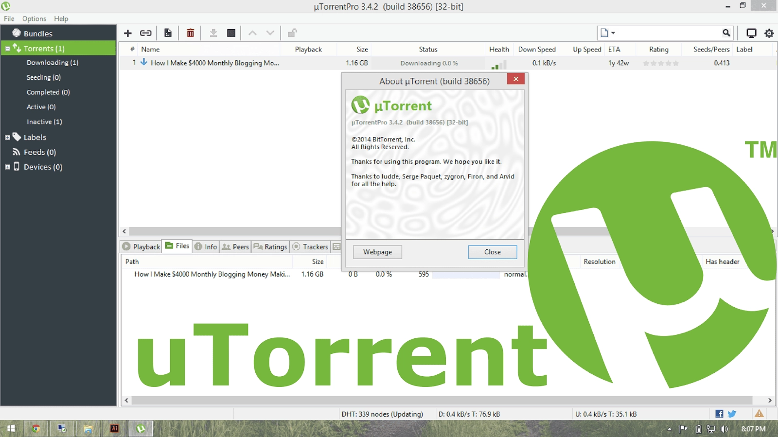 Описание программы µTorrent Pro 3.5.5 Build 45574 Stable RePack by D!akov