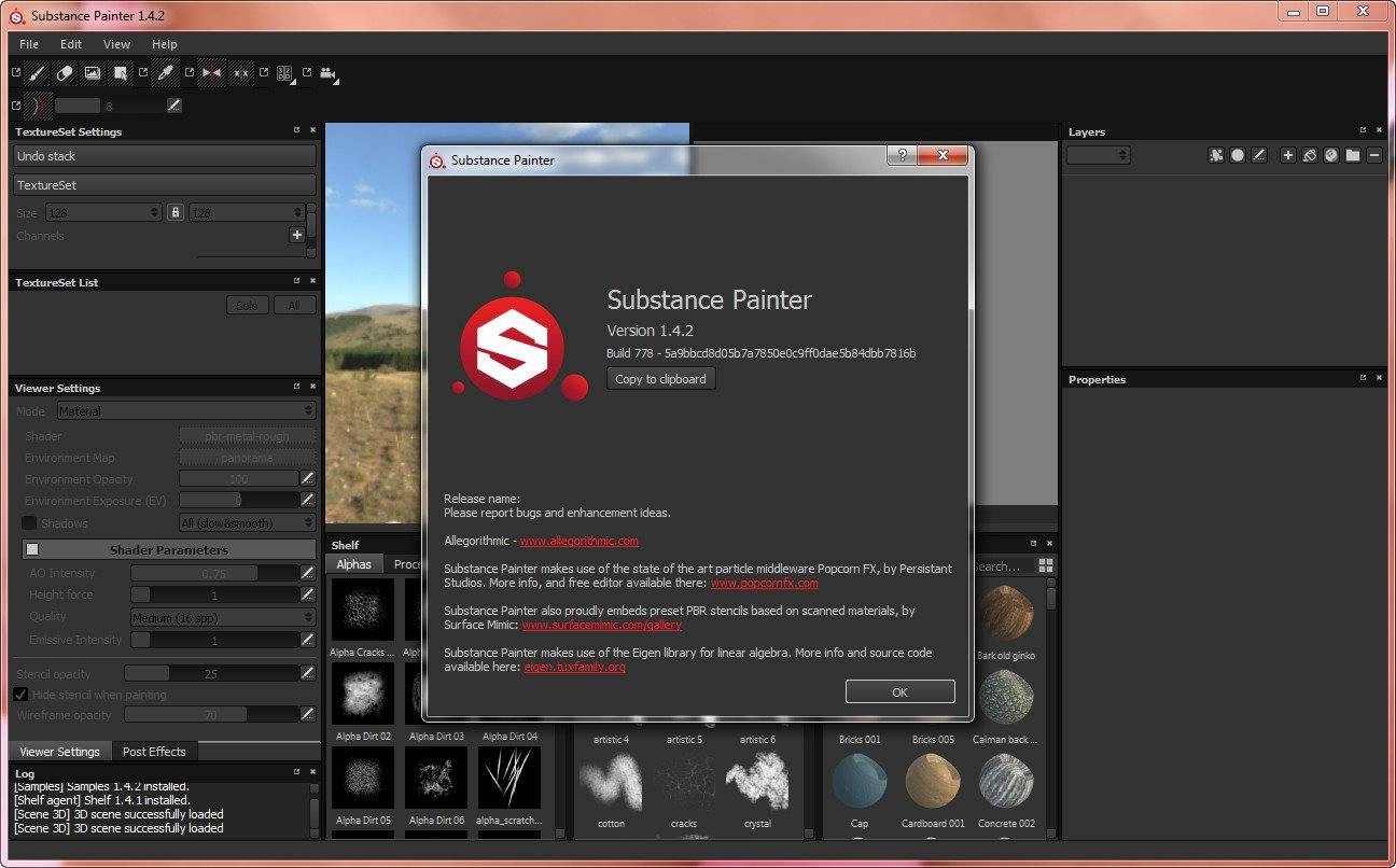 Aktivatsiya Allegorithmic Substance Painter 1.4.2.778.webp
