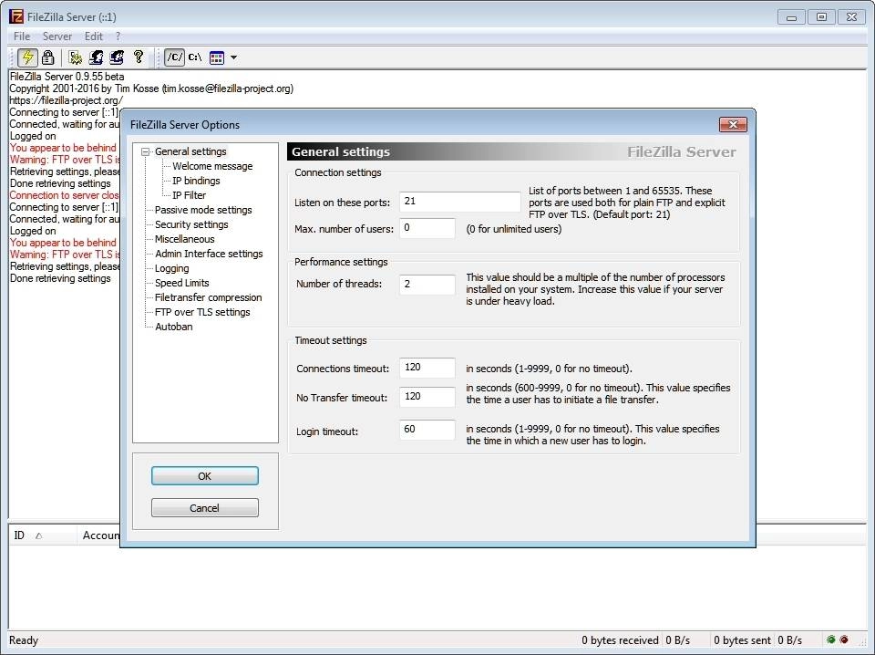 Aktivatsiya Filezilla Server 0.9.55 Beta.webp