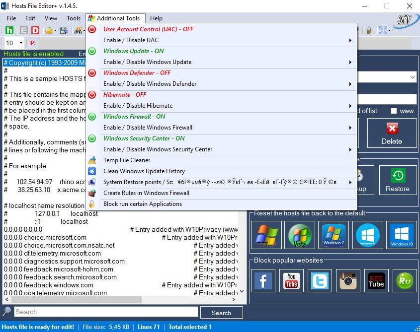 Aktivatsiya Hosts File Editor 1.4.5 Portable.webp