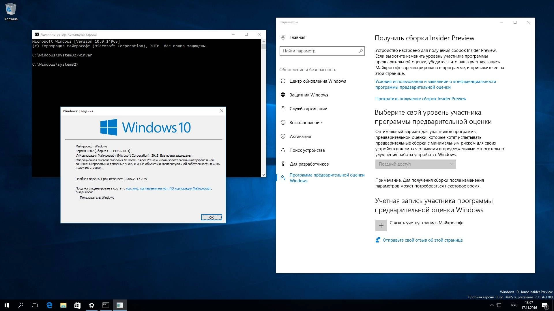 Aktivatsiya Microsoft Windows 10 Insider Preview Build 10.0.14965.webp