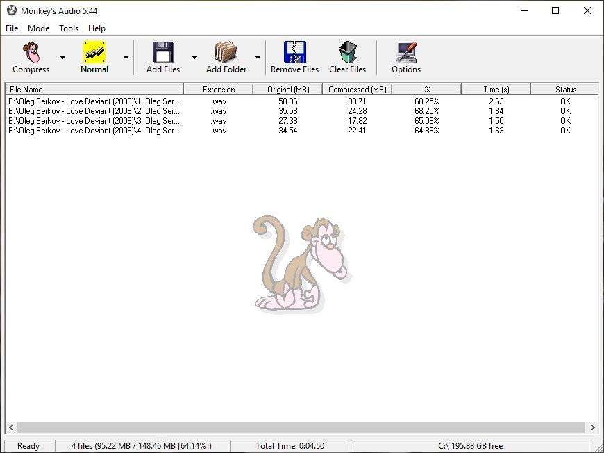 Описание программы Monkey's Audio 10.90