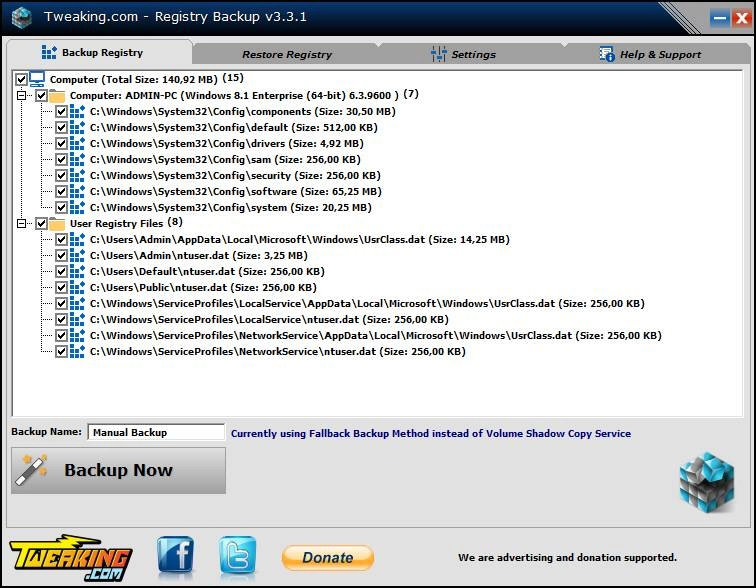 Aktivatsiya Registry Backup 3.3.1 Portable.webp