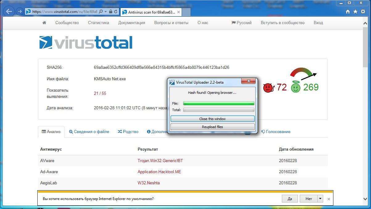 Aktivatsiya Virustotal Windows Uploader 2.2 Beta.jpg