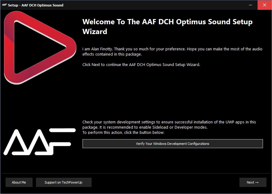 Активация AAF DCH Optimus Sound 6.2329.9403 Realtek Mod by AlanFinotty