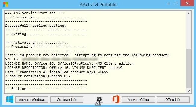Активация AAct 1.4 Portable