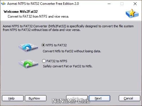 Активация AOMEI NTFS to FAT32 Converter 2.0 Free