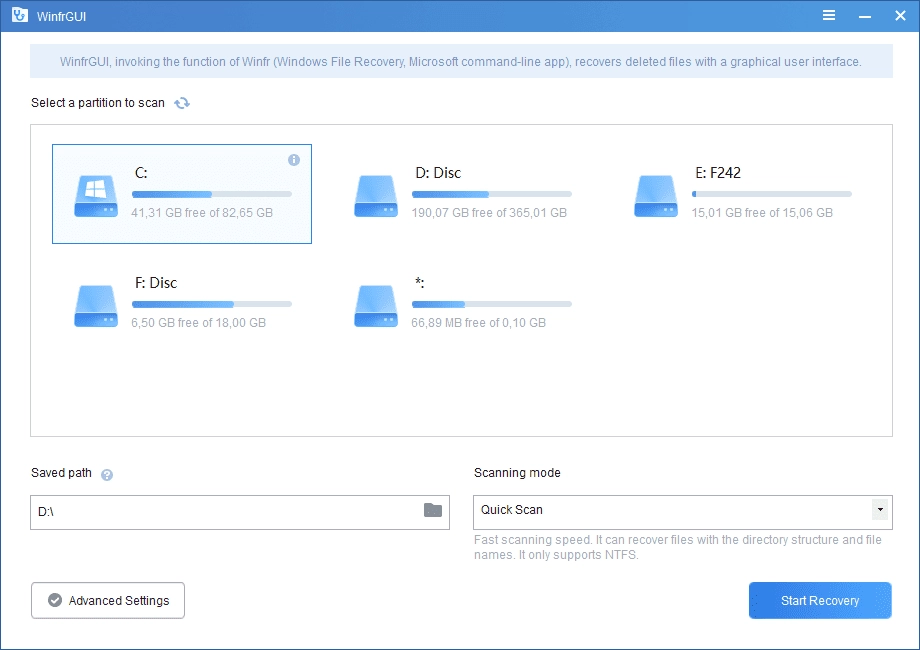 Активация AOMEI WinfrGUI 1.0.0