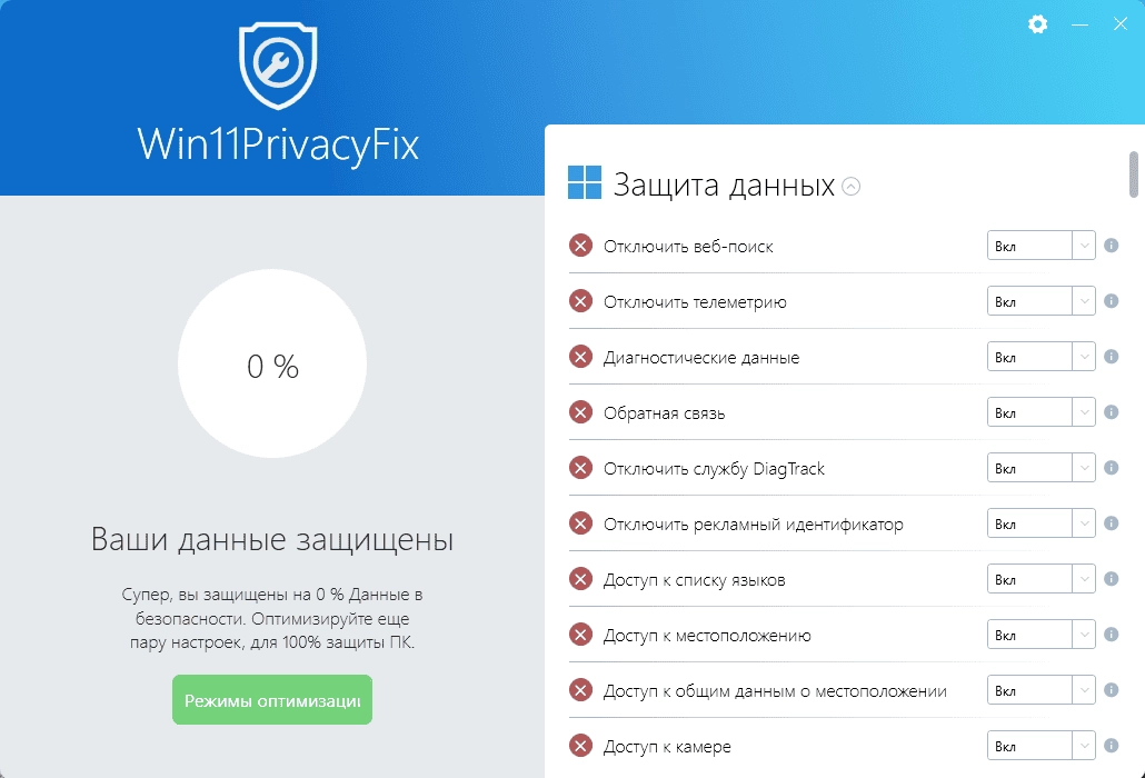 Активация Abelssoft Win11PrivacyFix 2.01.42898 Portable by FC Portables