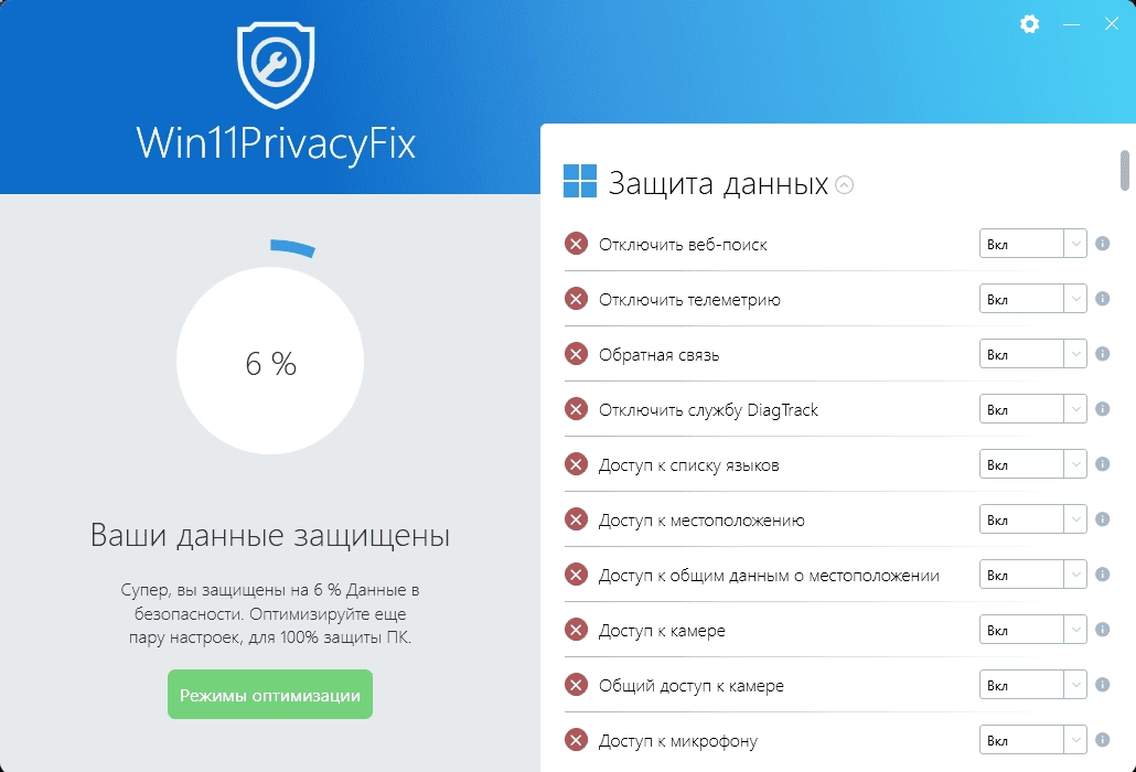Активация Abelssoft Win11PrivacyFix v4.0.54970 Portable by FC Portables