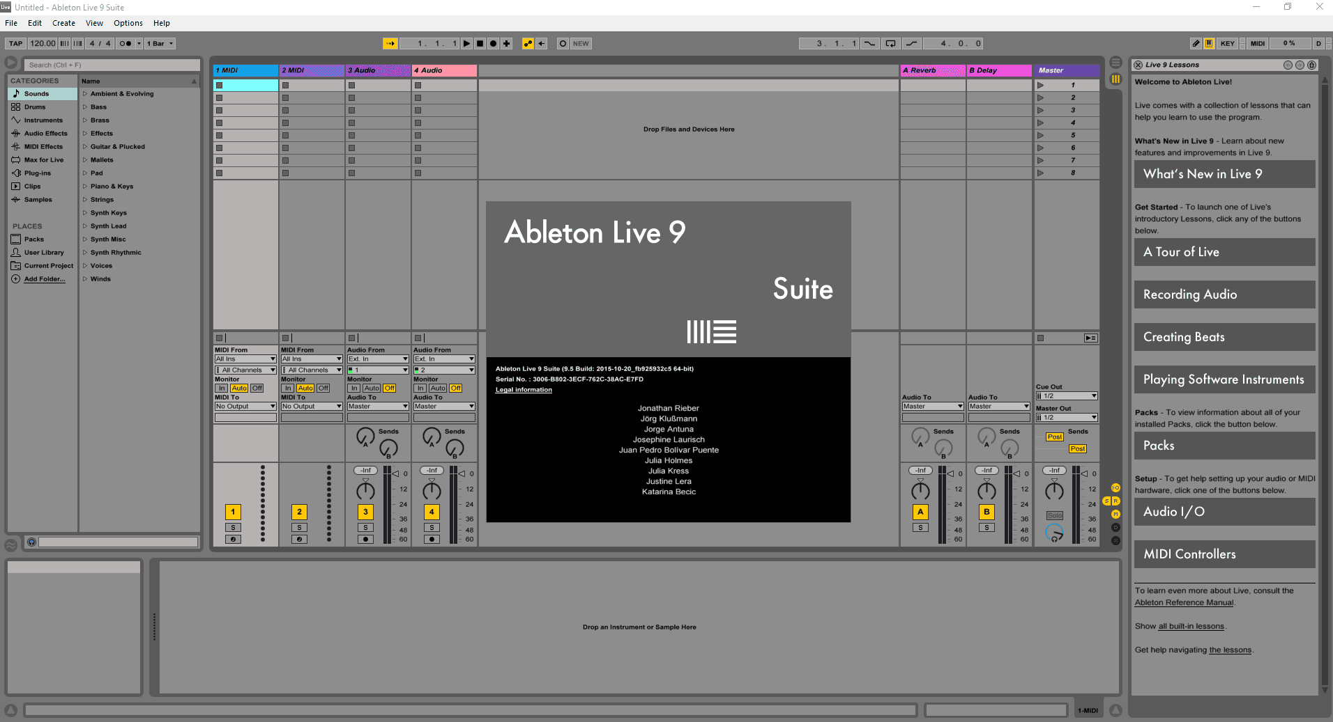 Активация Ableton Live Suite 9.5