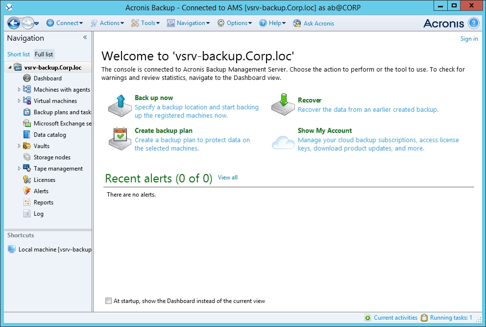 Активация Acronis Backup Advanced Workstation / Server 11.5 Build 43994