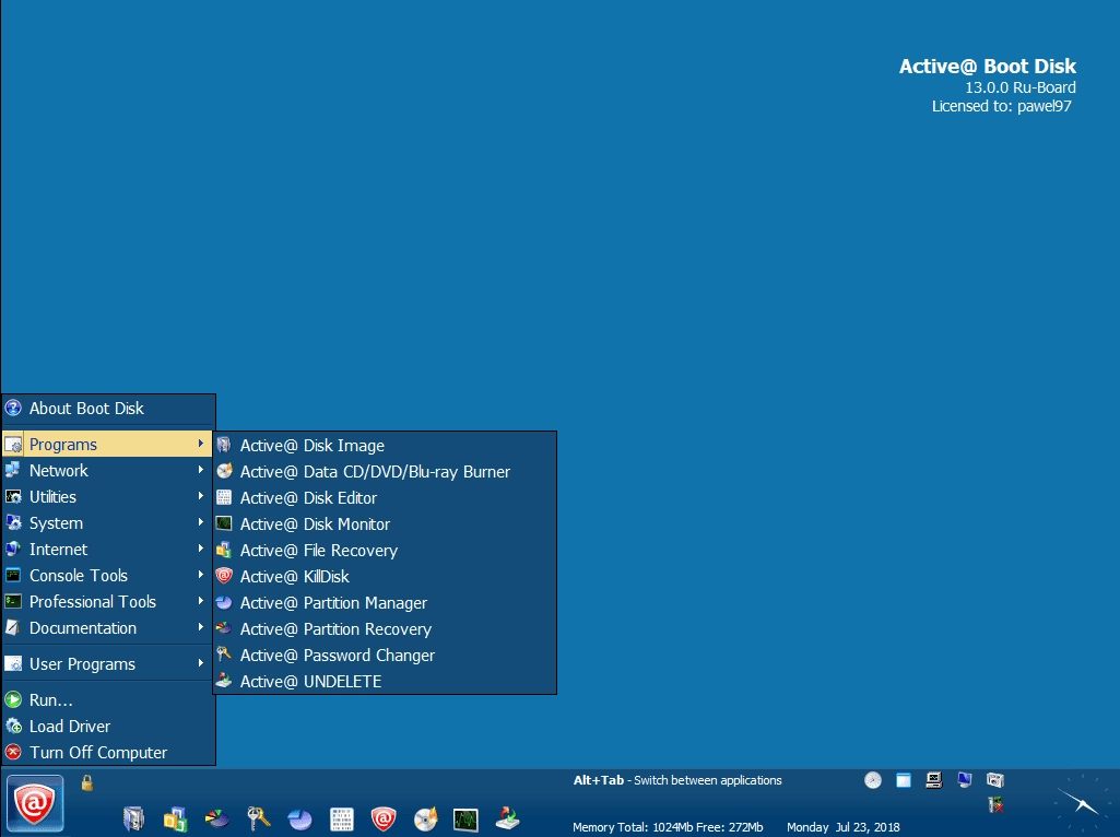 Активация Active@ Boot Disk 14.0.0.4