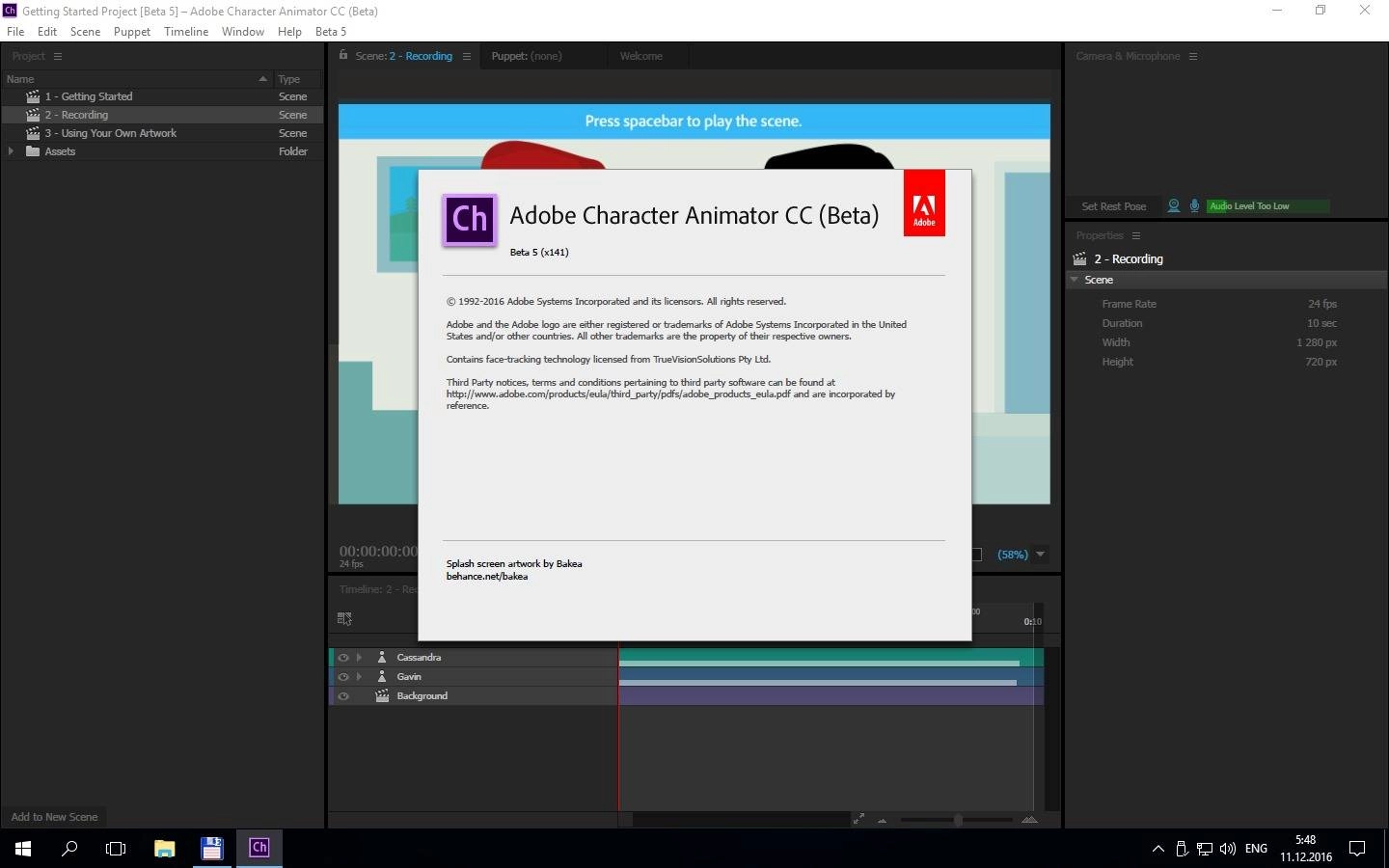 Активация Adobe Character Animator CC 1.0.5.141 Beta