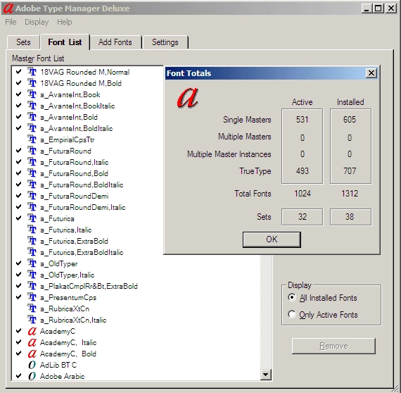 Активация Adobe Type Manager Deluxe 4.1 build 243 Installed