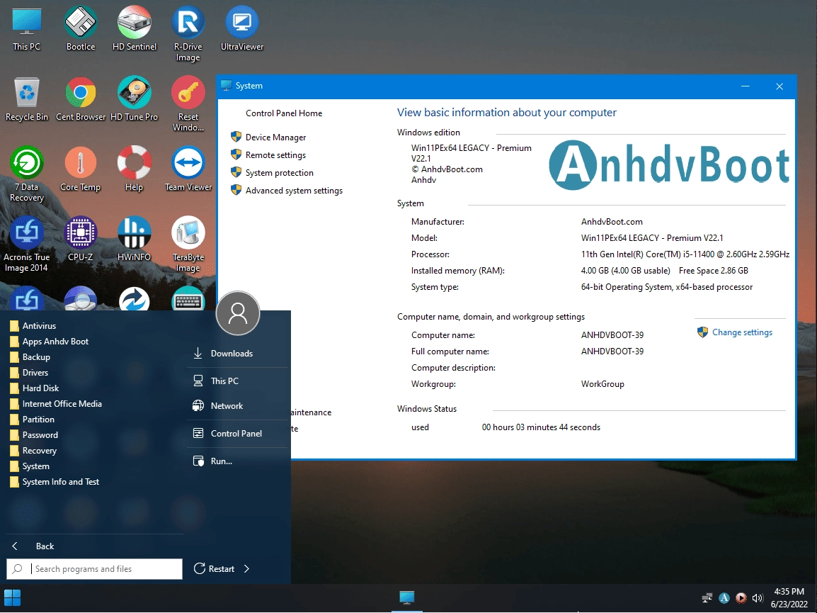 Активация Anhdv Boot Premium v22.1 x86-x64