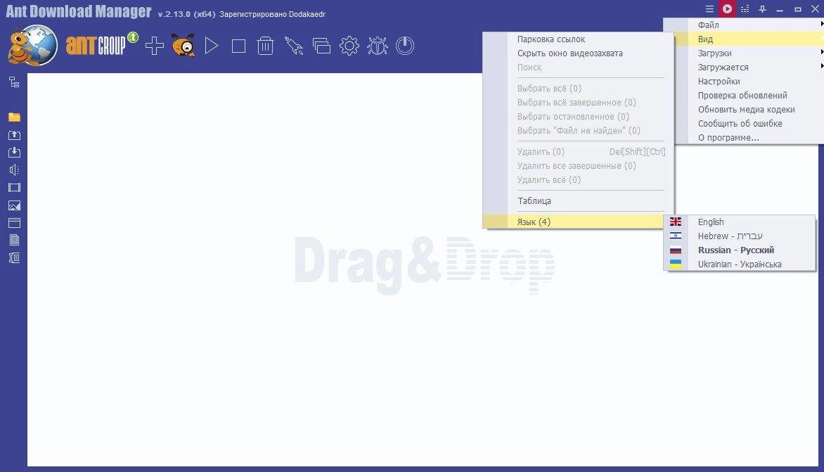 Активация Ant Download Manager Pro 2.14.1 Build 88711 / Build 88710 RePack by Dodakaedr