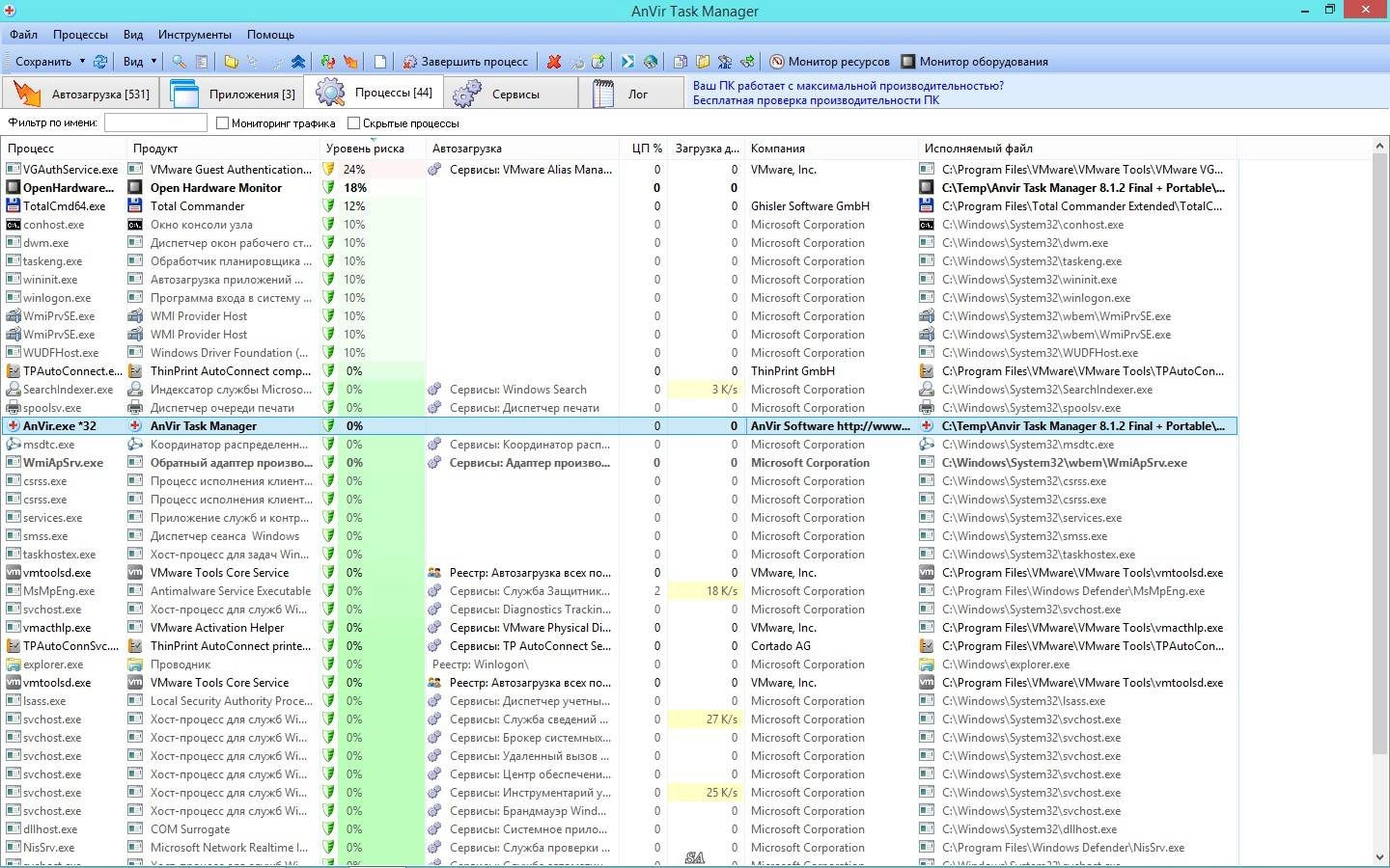 Активация Anvir Task Manager 8.1.2 DC 18.06.2016 Final + Portable