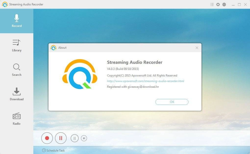 Активация Apowersoft Streaming Audio Recorder 4.0.3