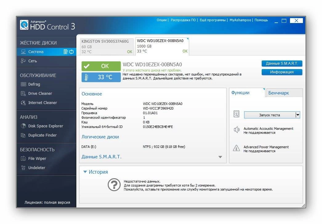 Активация Ashampoo HDD Control 3.00.10 RePack by FanIT