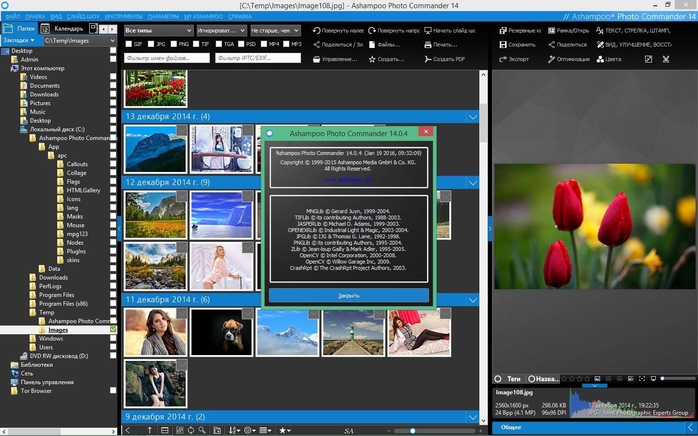 Активация Ashampoo Photo Commander 14.0.4 RePack by KpoJIuK