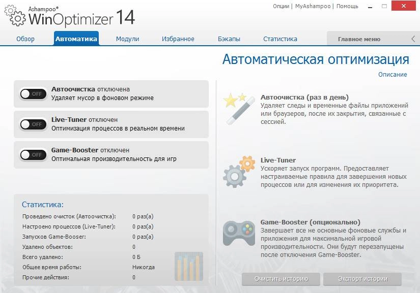 Активация Ashampoo WinOptimizer 14.00.02 RePack by D!akov