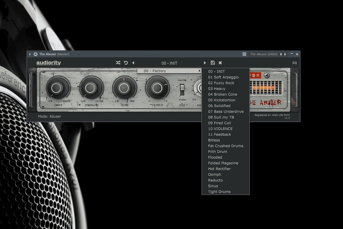 Активация Audiority - The Abuser 1.4.0 VST2, AAX RePack by VR