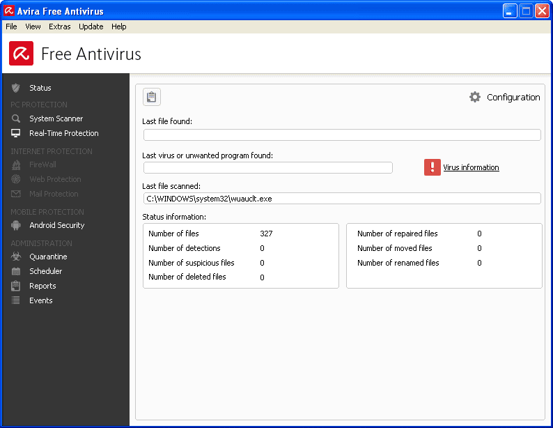 Активация Avira AntiVirus Free 15.0.13.210