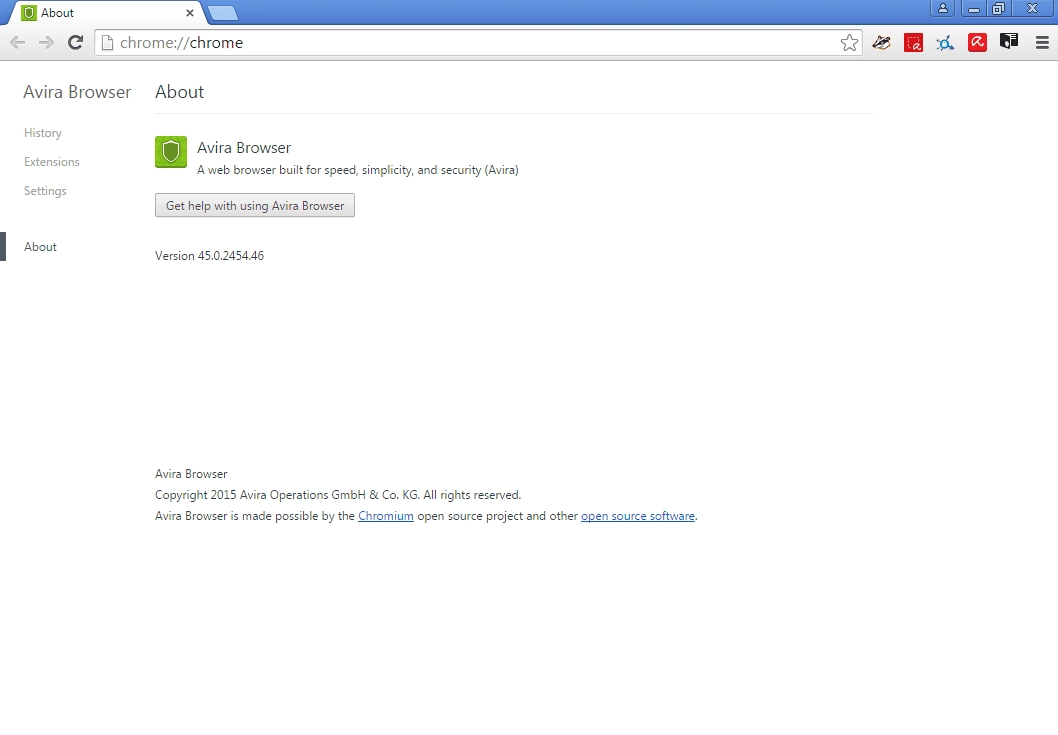 Активация Avira Browser 45.0.2454.46