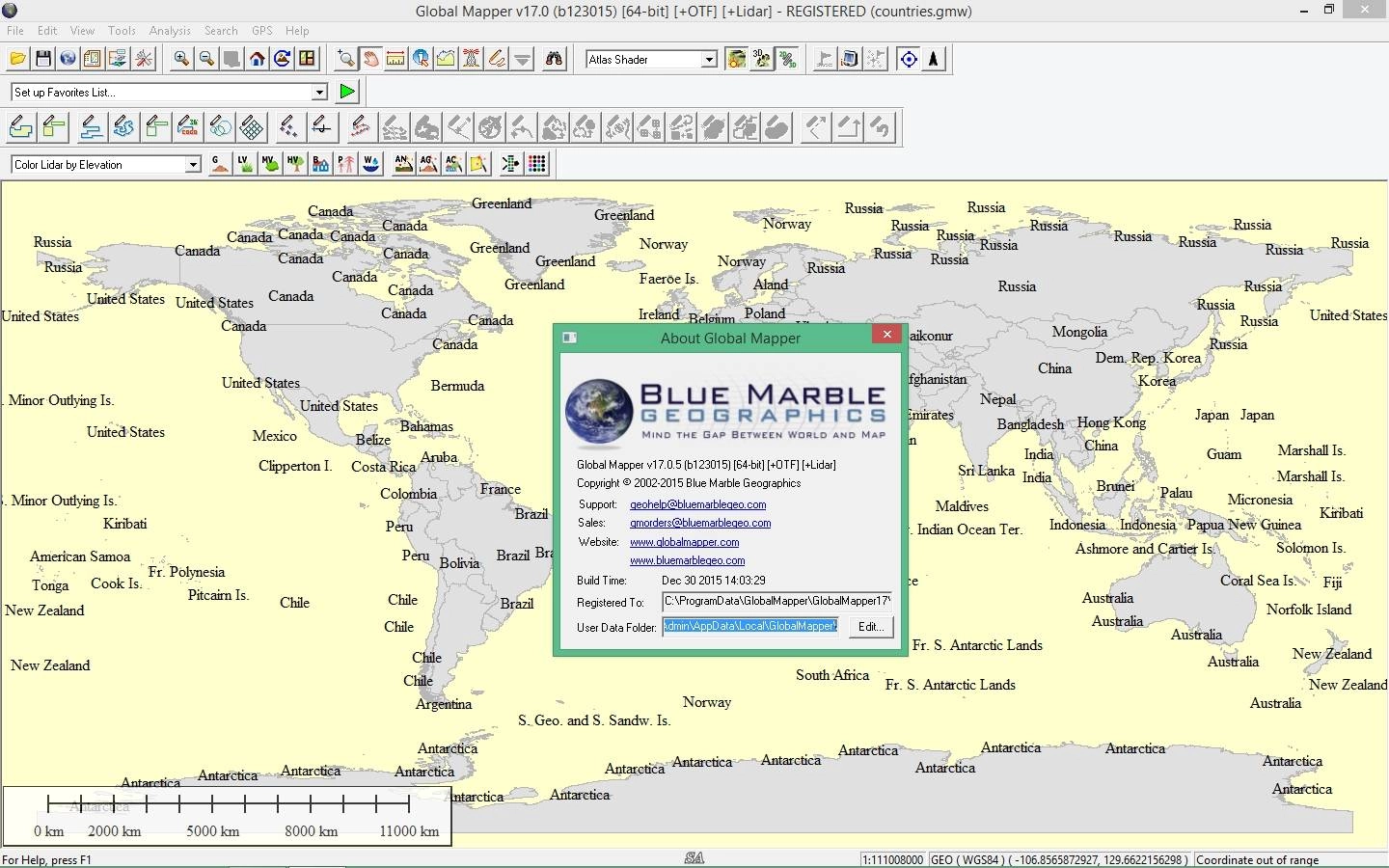 Активация Blue Marble Global Mapper 17.0.5.123015