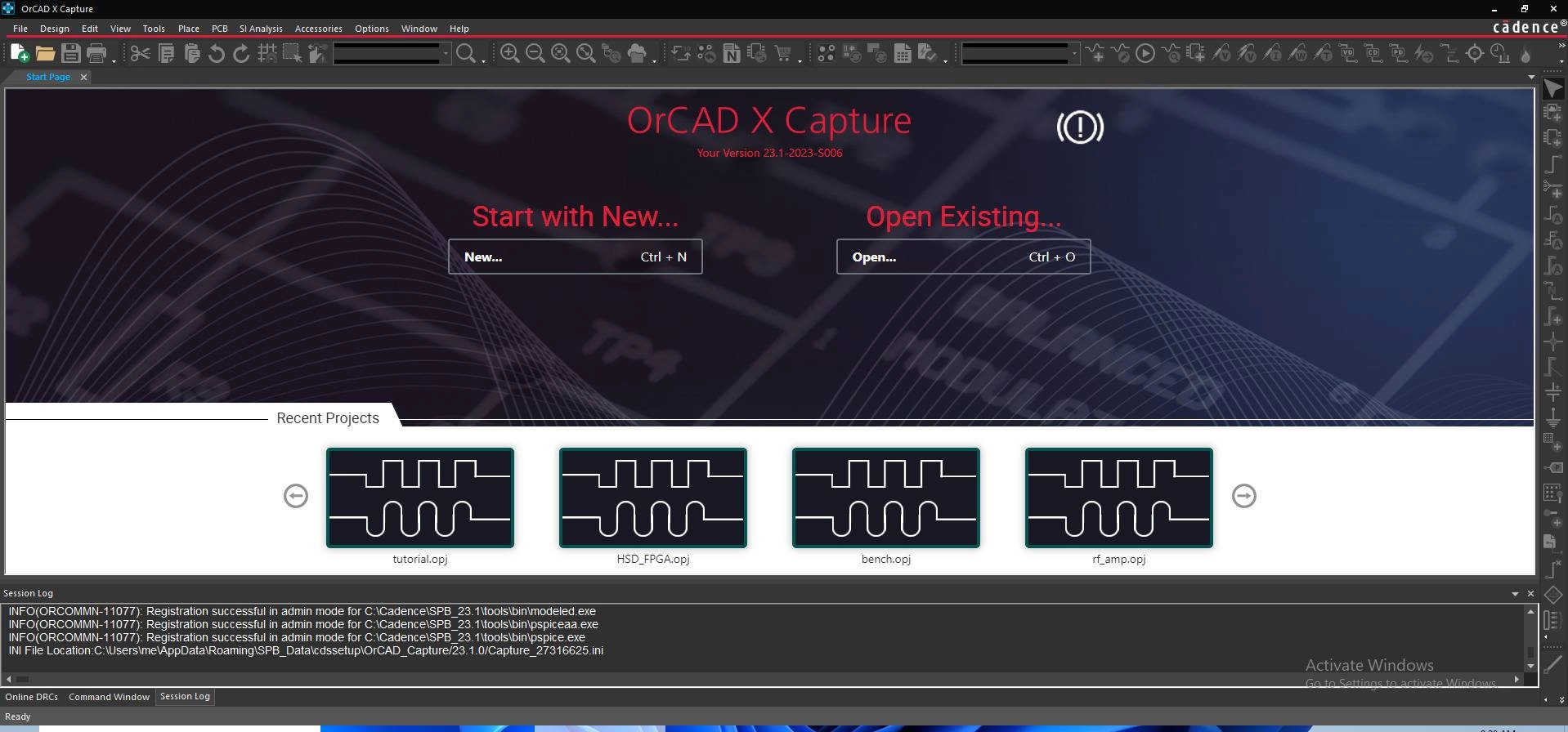 Активация Cadence OrCAD X 23.10.006