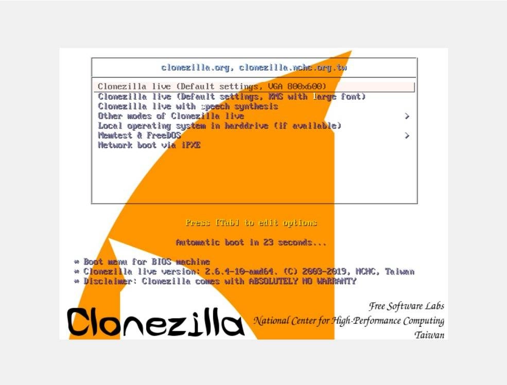 Активация Clonezilla Live 2.6.4-10 3xCD
