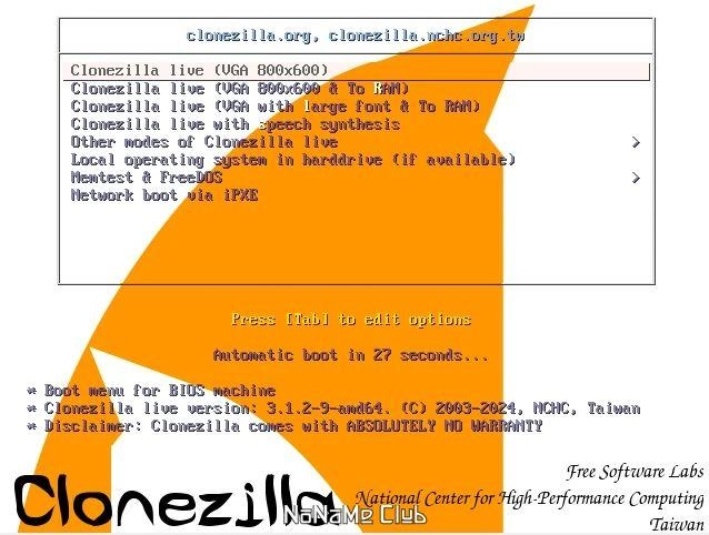 Активация Clonezilla Live 3.1.2-9 3xCD