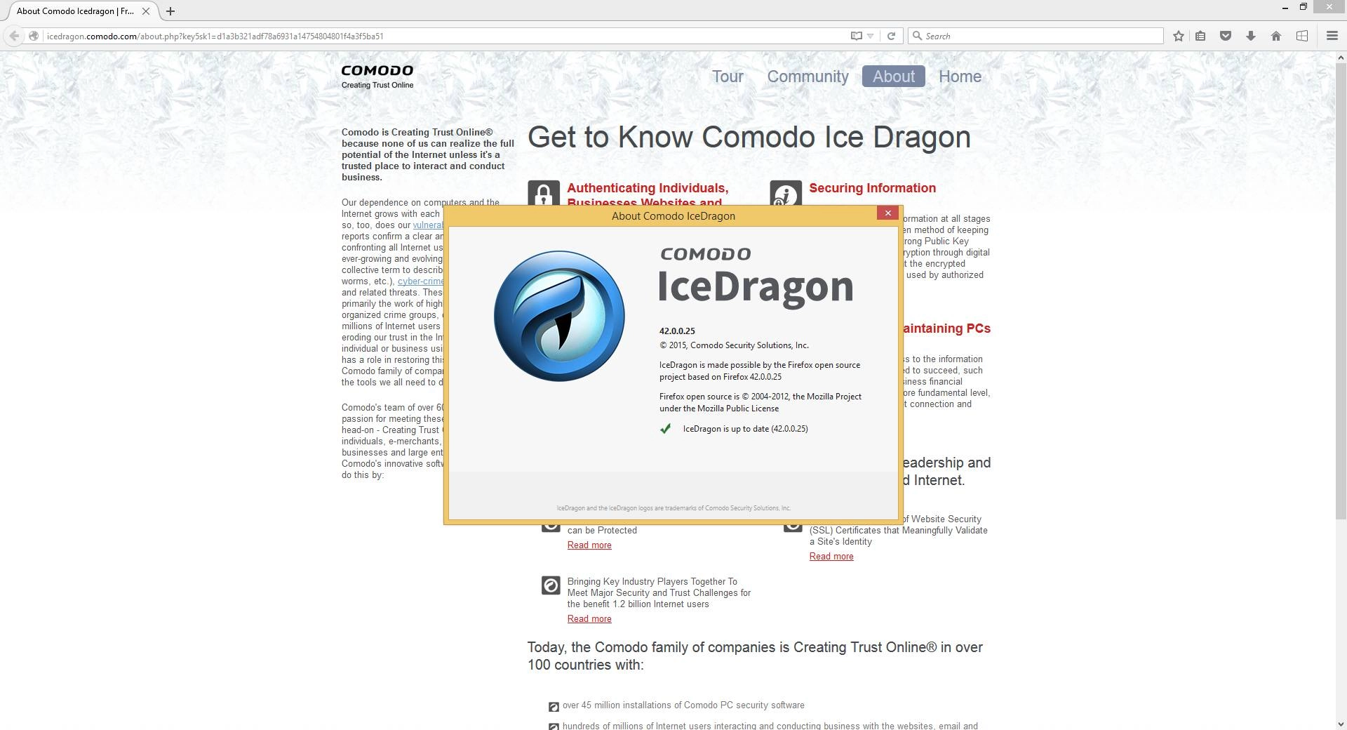 Активация Comodo IceDragon 42.0.0.25 + Portable