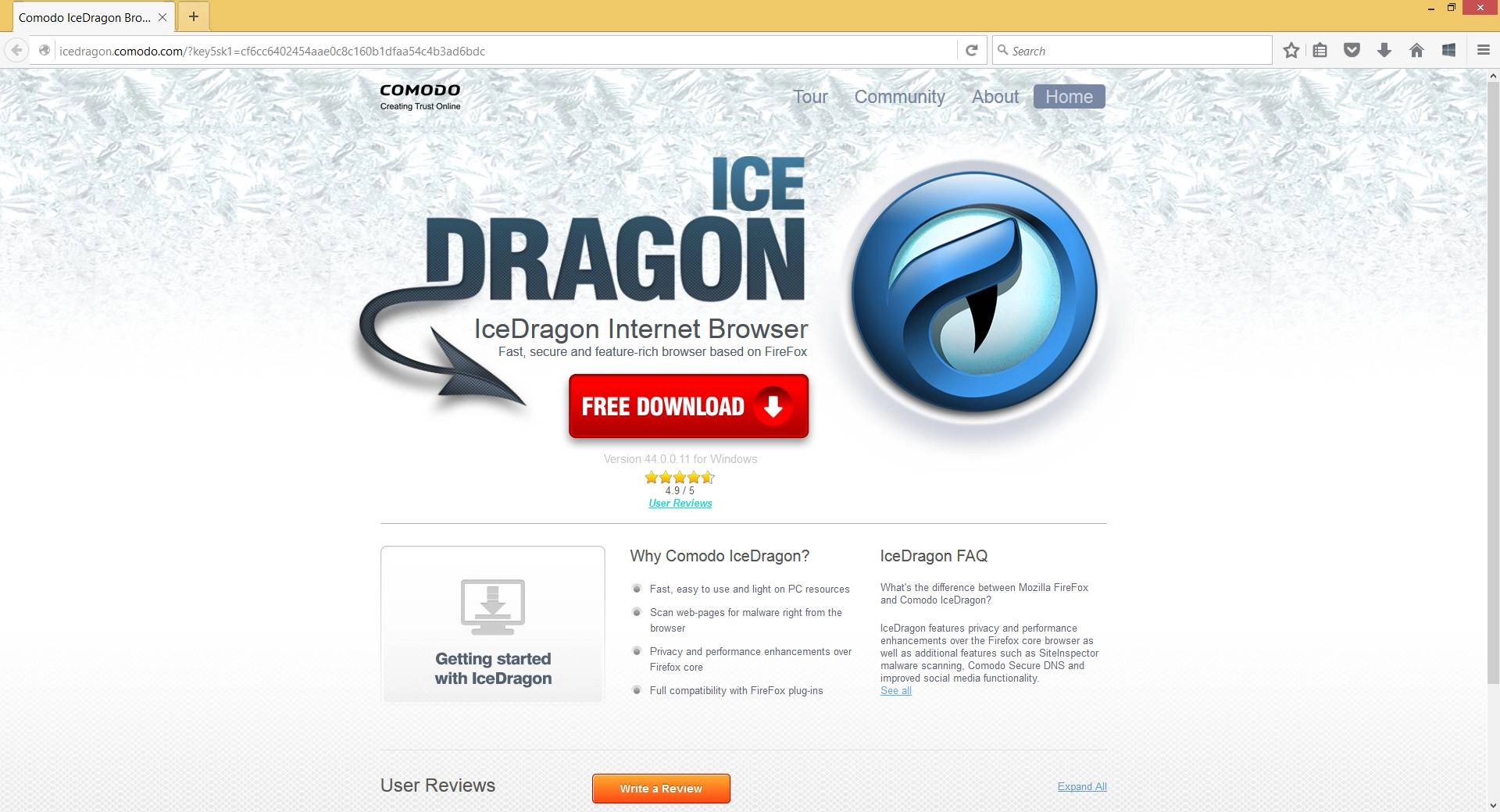Активация Comodo IceDragon 44.0.0.11 + Portable