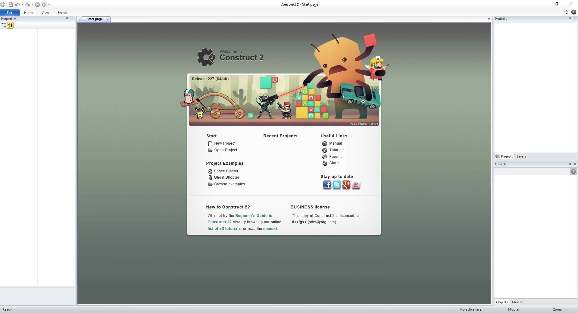 Активация Construct 2 Business Edition r227 Stable