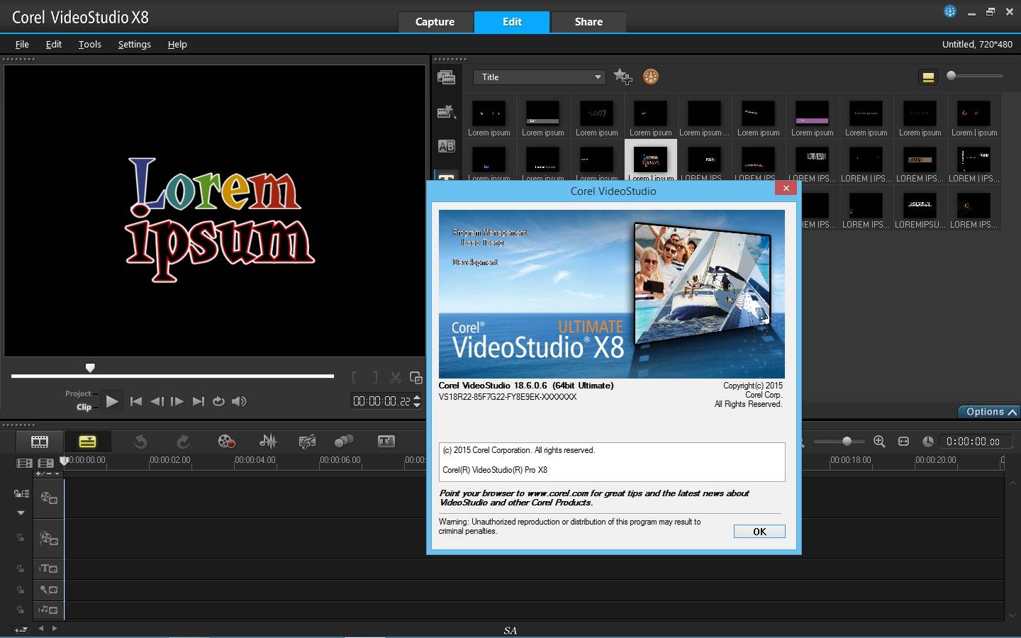 Активация Corel VideoStudio Ultimate X8 18.6.06 Retail + Bonus Disc