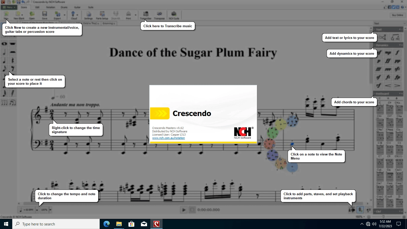 Активация Crescendo Music Notation Editor 9.62