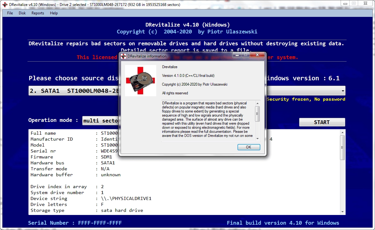Активация DRevitalize 4.10 Portable