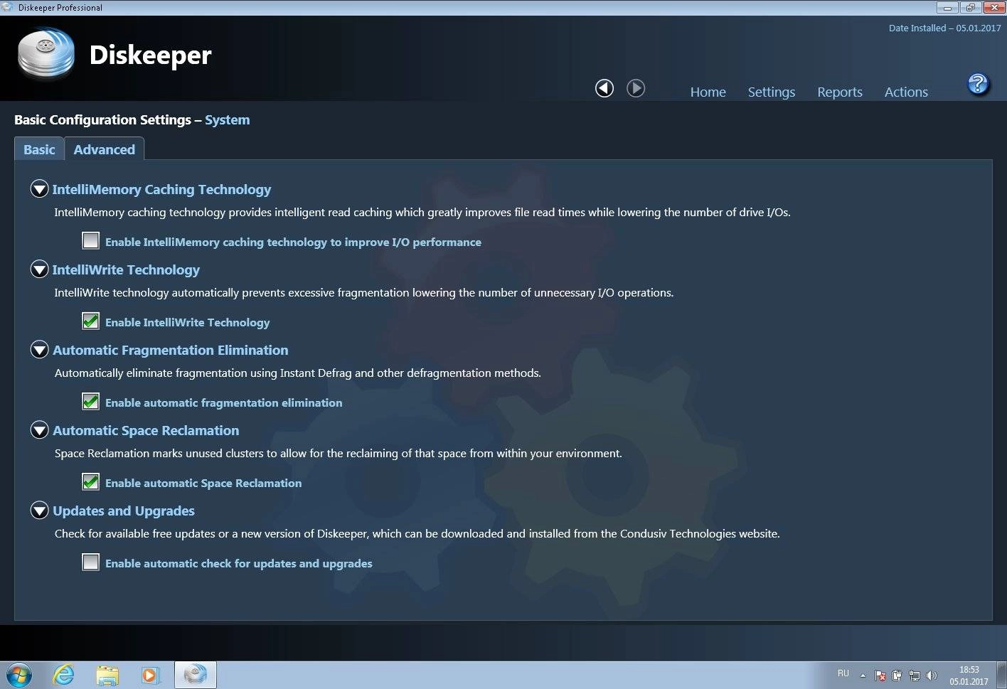 Активация Diskeeper 16 Professional 19.0.1214.0