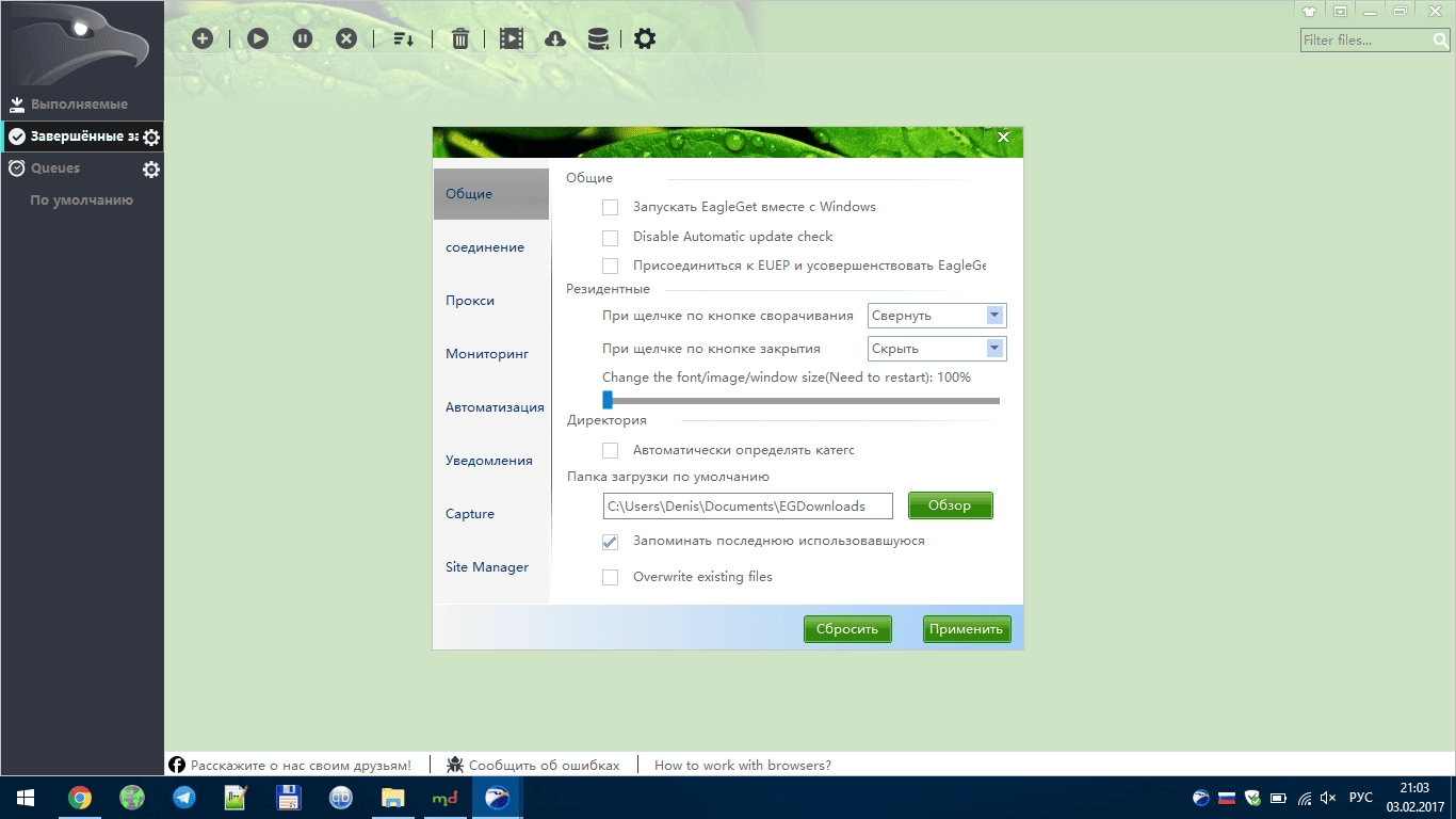 Активация EagleGet 2.0.4.20
