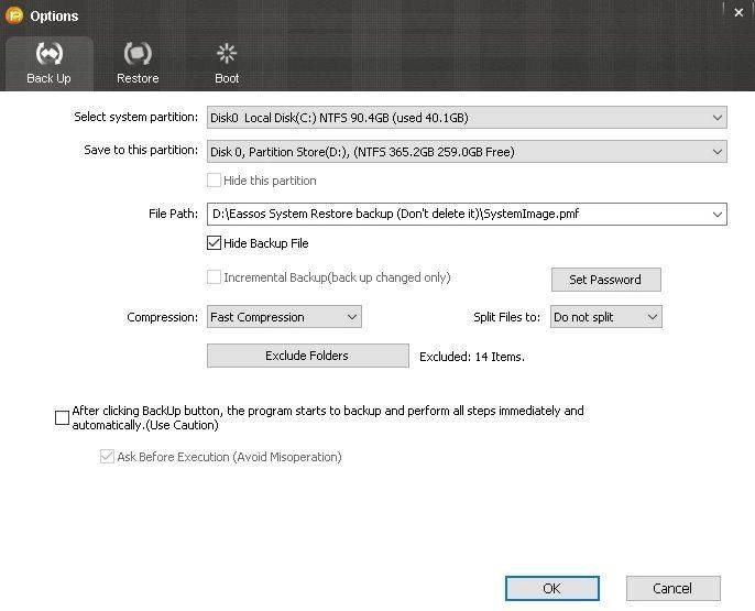Активация Eassos System Restore 2.0.2.482
