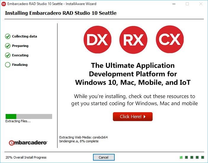 Активация Embarcadero RAD Studio 10 Seattle Architect 23.0.20618.2753