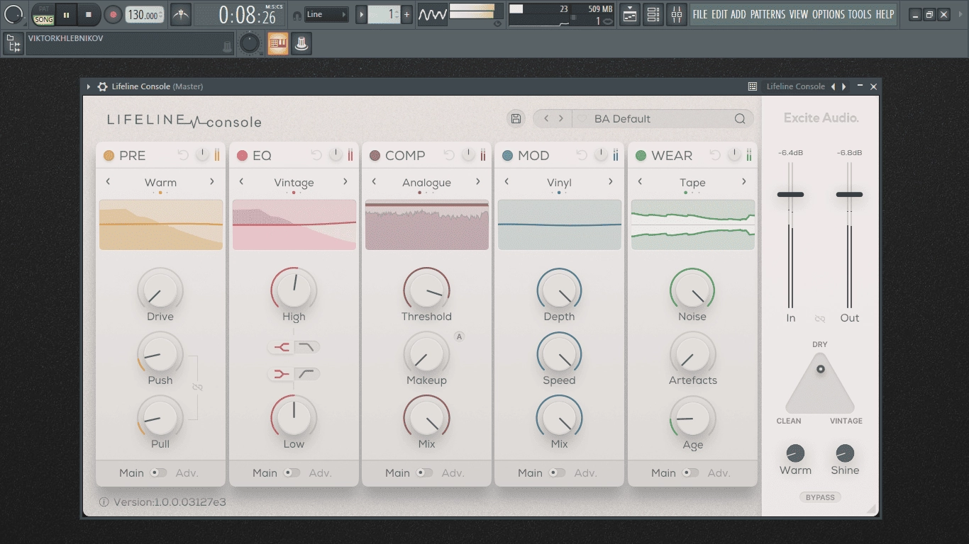 Активация Excite Audio - Lifeline Console 1.1.0 Standalone, VST, VST 3, AAX