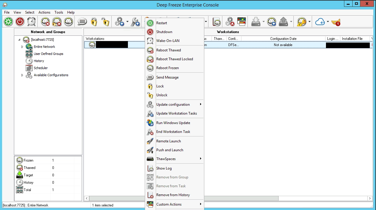Активация Faronics Deep Freeze Enterprise 8.60.220.5582