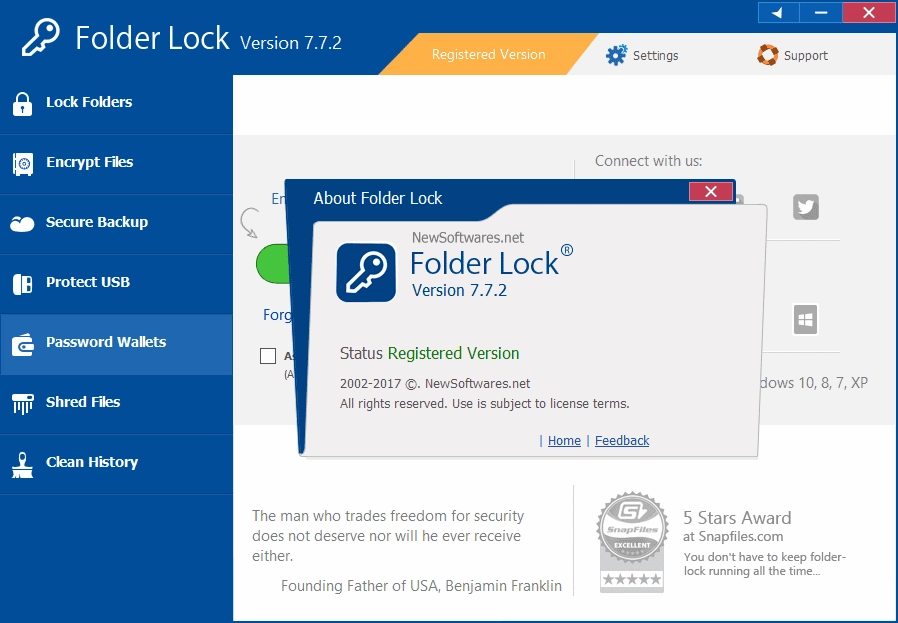 Активация Folder Lock 7.7.2
