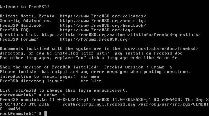 Активация FreeBSD 11.0 RELEASE