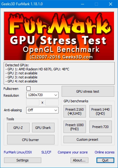 Активация FurMark 2.7.0.0