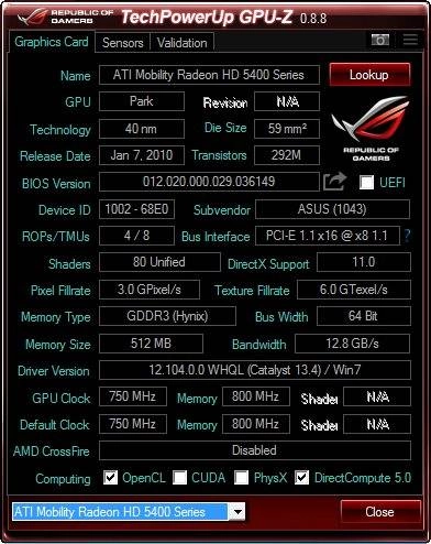 Активация GPU-Z 0.8.8 + ASUS ROG Skin