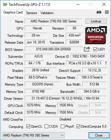 Активация GPU-Z 1.17.0 + ASUS ROG Skin
